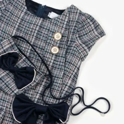 Beau KiD Girls Blue Tweed Dress & Handbag Set Sale