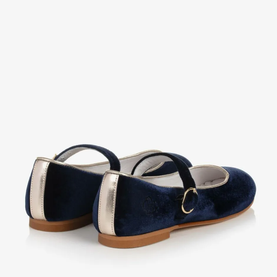 Beatrice amp; George Girls Blue Velvet Mary Jane Pumps Best