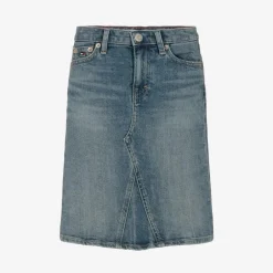Tommy Hilfiger Girls Blue Washed Denim Skirt Hot