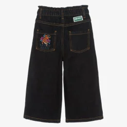 KENZO KIDS Girls Blue Wide Leg Denim Jeans Outlet