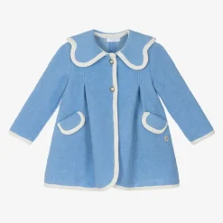 Foque Girls Blue Wool Coat Online
