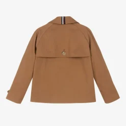 Tommy Hilfiger Girls Brown Cotton Double Breasted Jacket Online