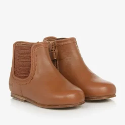 Chloé Girls Brown Leather Chelsea Boots Outlet