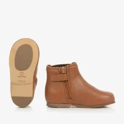 Chloé Girls Brown Leather Chelsea Boots Outlet