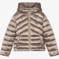 Mayoral Girls Brown Metallic Puffer Jacket Sale
