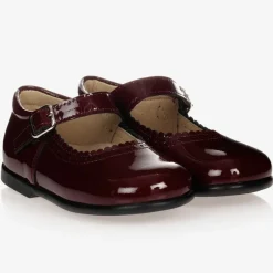 Early Days Girls Burgundy Leather Shoes Best