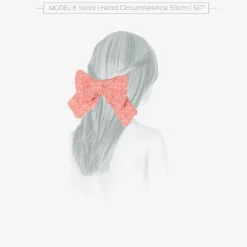 Patachou Girls Coral Pink Tweed Bow Hair Clip (14cm) Outlet