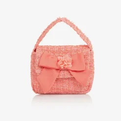 Patachou Girls Coral Pink Tweed Handbag (17cm) Sale