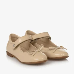 Naturino Girls Cream Leather Ballerina Pumps Clearance