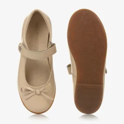 Naturino Girls Cream Leather Ballerina Pumps Clearance