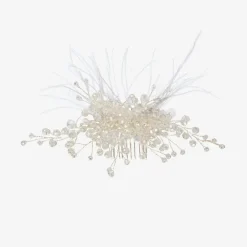 Junona Girls Crystal Bead & Feather Hair Clip Discount