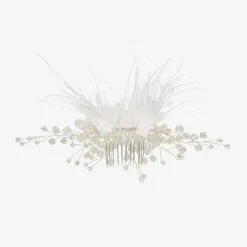 Junona Girls Crystal Bead & Feather Hair Clip Discount