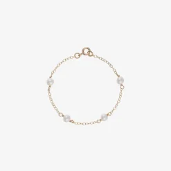 Raw Pearls Girls 9ct Gold & Pearl Bracelet Discount