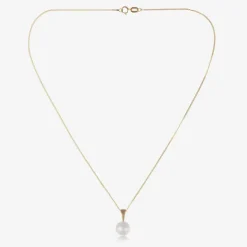 Raw Pearls Girls 9ct Gold & Pearl Necklace (36cm) Discount