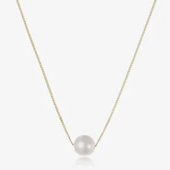 Raw Pearls Girls 9ct Gold & Pearl Necklace (36cm) Outlet