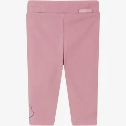 Moncler Enfant Girls Dusky Lilac Pink Cotton Leggings Discount