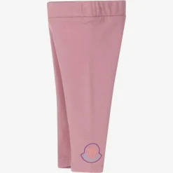 Moncler Enfant Girls Dusky Lilac Pink Cotton Leggings Discount