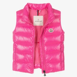 Moncler Enfant Girls Fuchsia Pink Ghany Down Padded Gilet