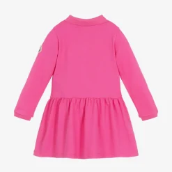 Moncler Enfant Girls Fuchsia Pink Logo Polo Dress New