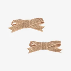 Bowtique London Girls Glittery Gold Hair Clips (2 Pack) New