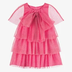 EIRENE Girls Glittery Pink Tulle Dress Outlet