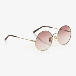Chloé Girls Gold & Brown Round Sunglasses Discount