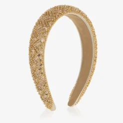 David Charles Girls Gold Bead & Sequin Hairband Outlet
