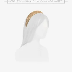 David Charles Girls Gold Bead & Sequin Hairband Outlet