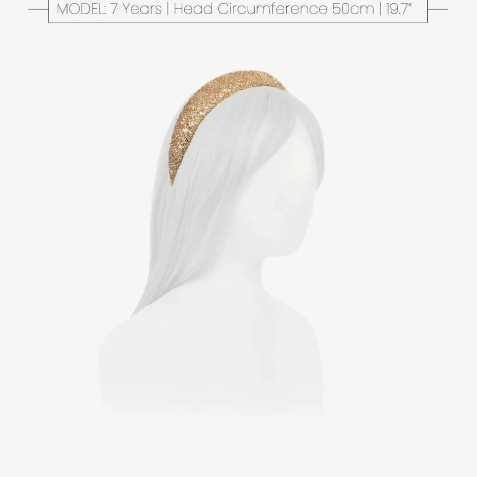 David Charles Girls Gold Bead & Sequin Hairband Outlet