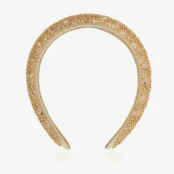David Charles Girls Gold Bead & Sequin Hairband Outlet