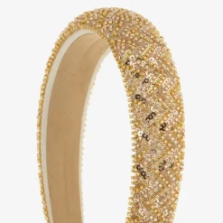 David Charles Girls Gold Bead & Sequin Hairband Outlet