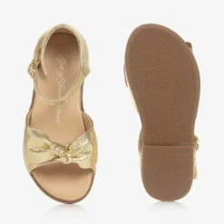 Age of Innocence Girls Gold Bow Leather Sandals Hot