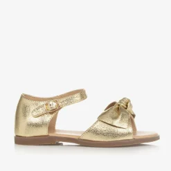 Age of Innocence Girls Gold Bow Leather Sandals Hot