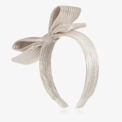 Abel amp; Lula Girls Gold Bow Stripe Hairband Online