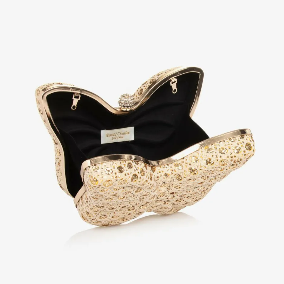 David Charles Girls Gold Butterfly Bag (14cm) Best