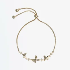 David Charles Girls Gold Butterfly Diamanté Bracelet Discount