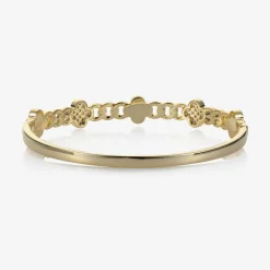 David Charles Girls Gold Clover Bangle New