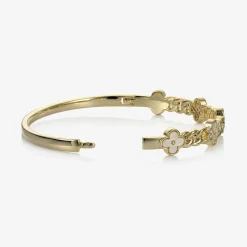 David Charles Girls Gold Clover Bangle New