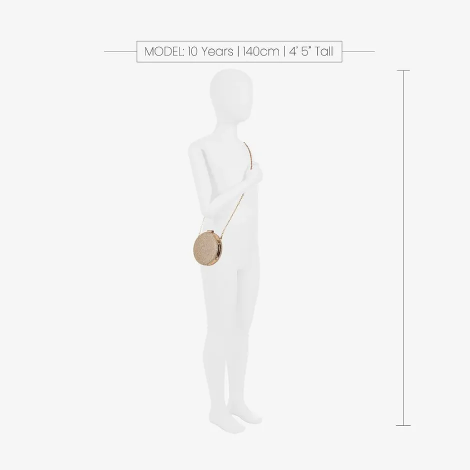 David Charles Girls Gold Diamanté Circle Bag (13cm) Hot