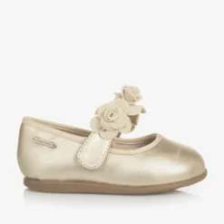 Mayoral Girls Gold Floral Bar Shoe Hot