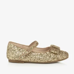 Age of Innocence Girls Gold Glitter Bow Pumps Discount