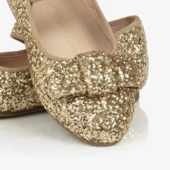 Age of Innocence Girls Gold Glitter Bow Pumps Discount