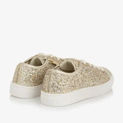 Sevva Girls Gold Glitter Lace-Up Trainers Outlet