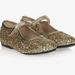 Manuela de Juan Girls Gold Glitter Shoes Clearance