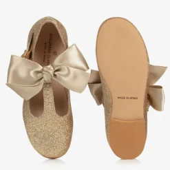 Childrens Classics Girls Gold Glitter T-Bar Shoes Online