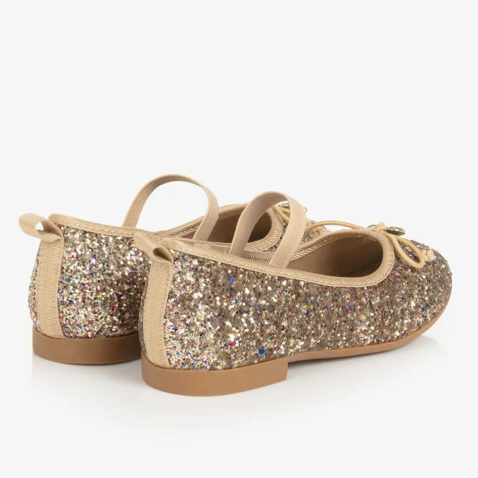 Angels Face Girls Glittery Ballerina Flats Gold Online