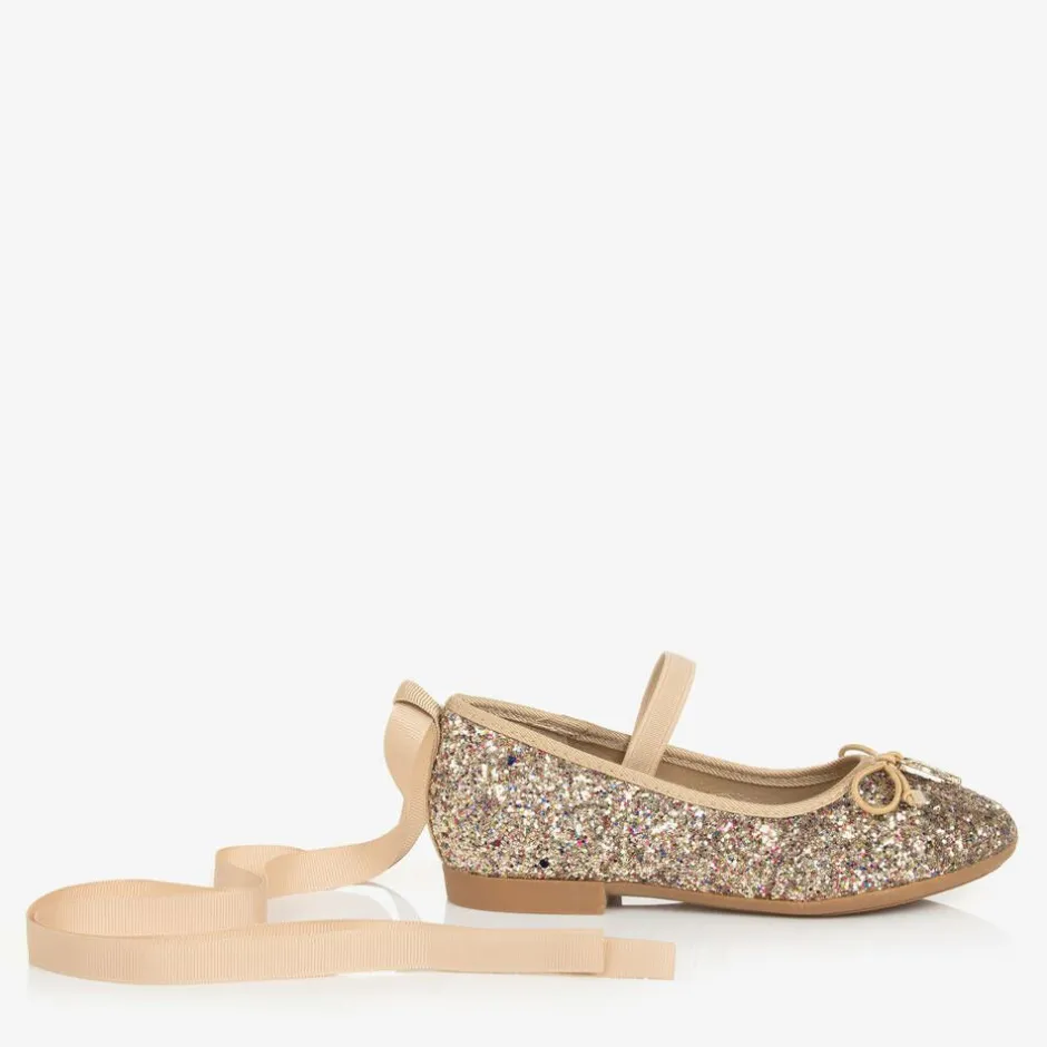 Angels Face Girls Glittery Ballerina Flats Gold Online