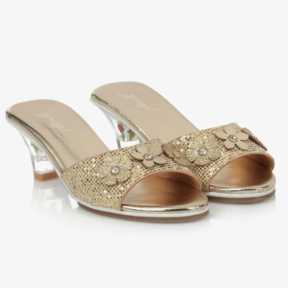 Souza Girls Gold Heeled Shoes