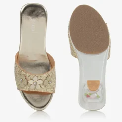 Souza Girls Gold Heeled Shoes