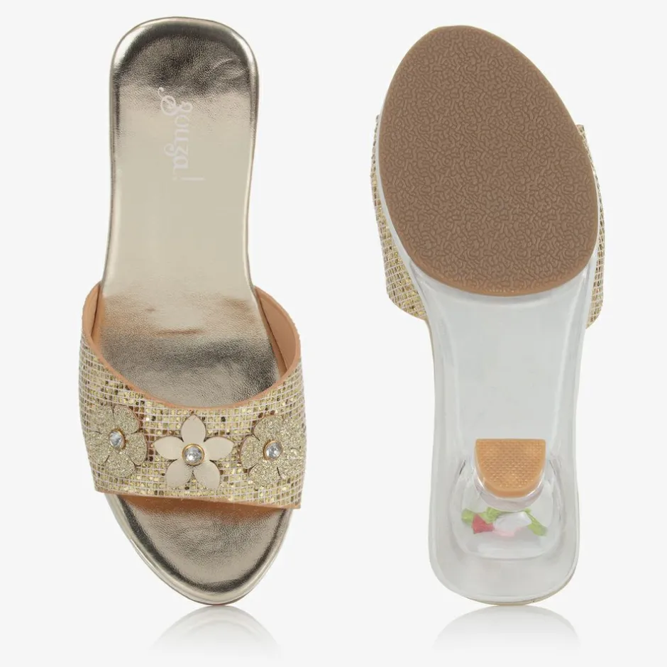 Souza Girls Gold Heeled Shoes